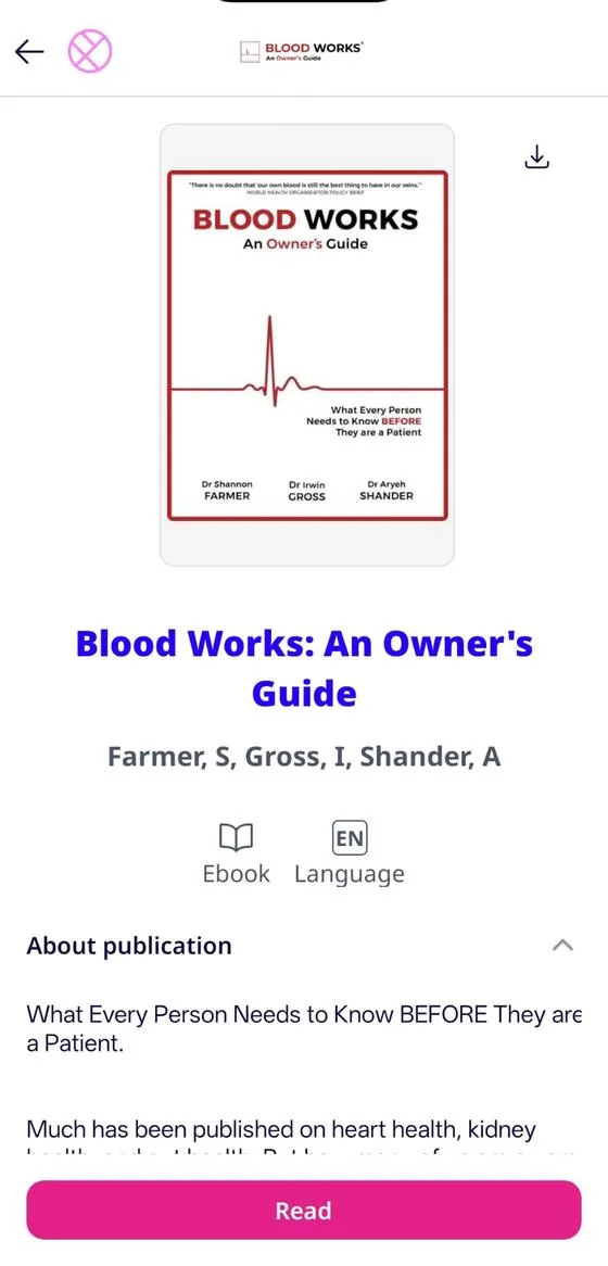 A book page in publica Reader with the Read button