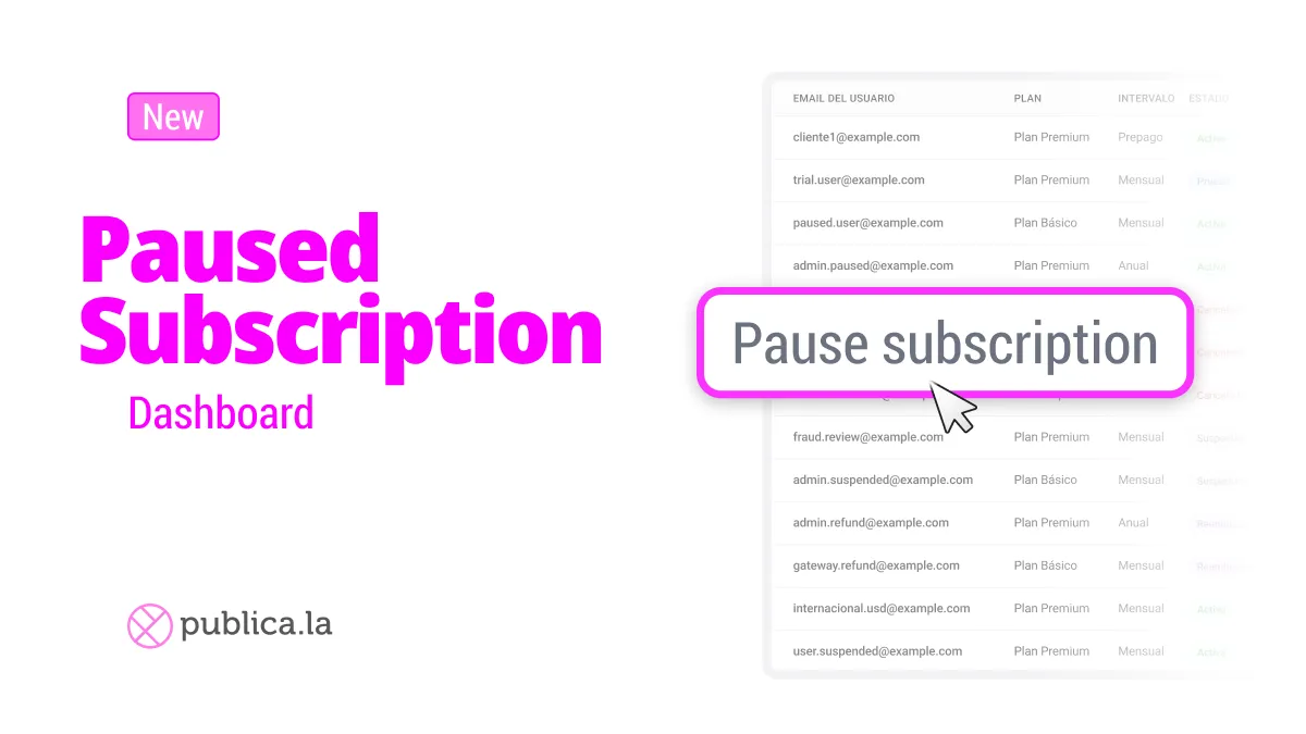 Pausar suscripciones (¡más control y flexibilidad!)