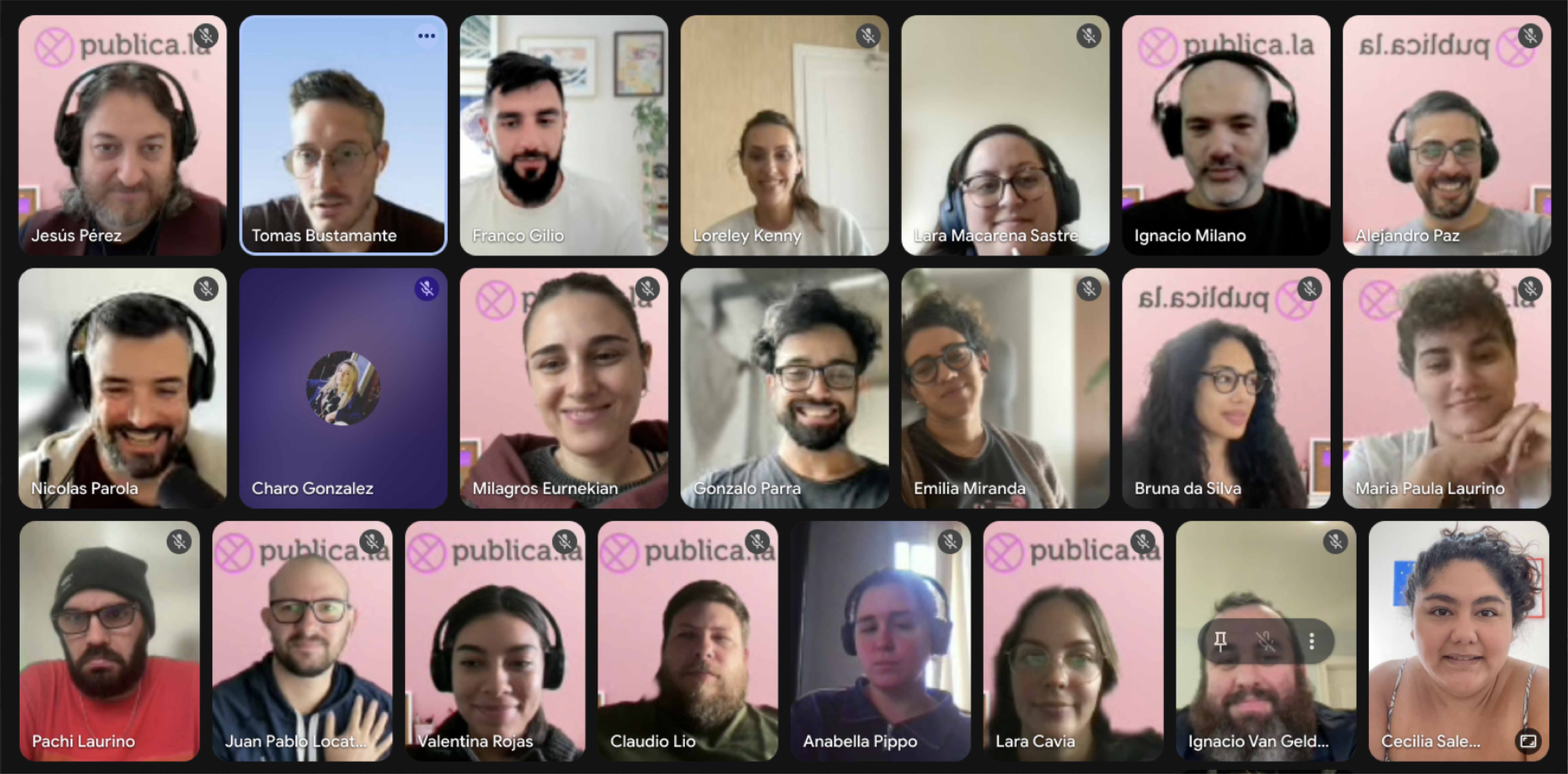 Publica.la team virtual meeting