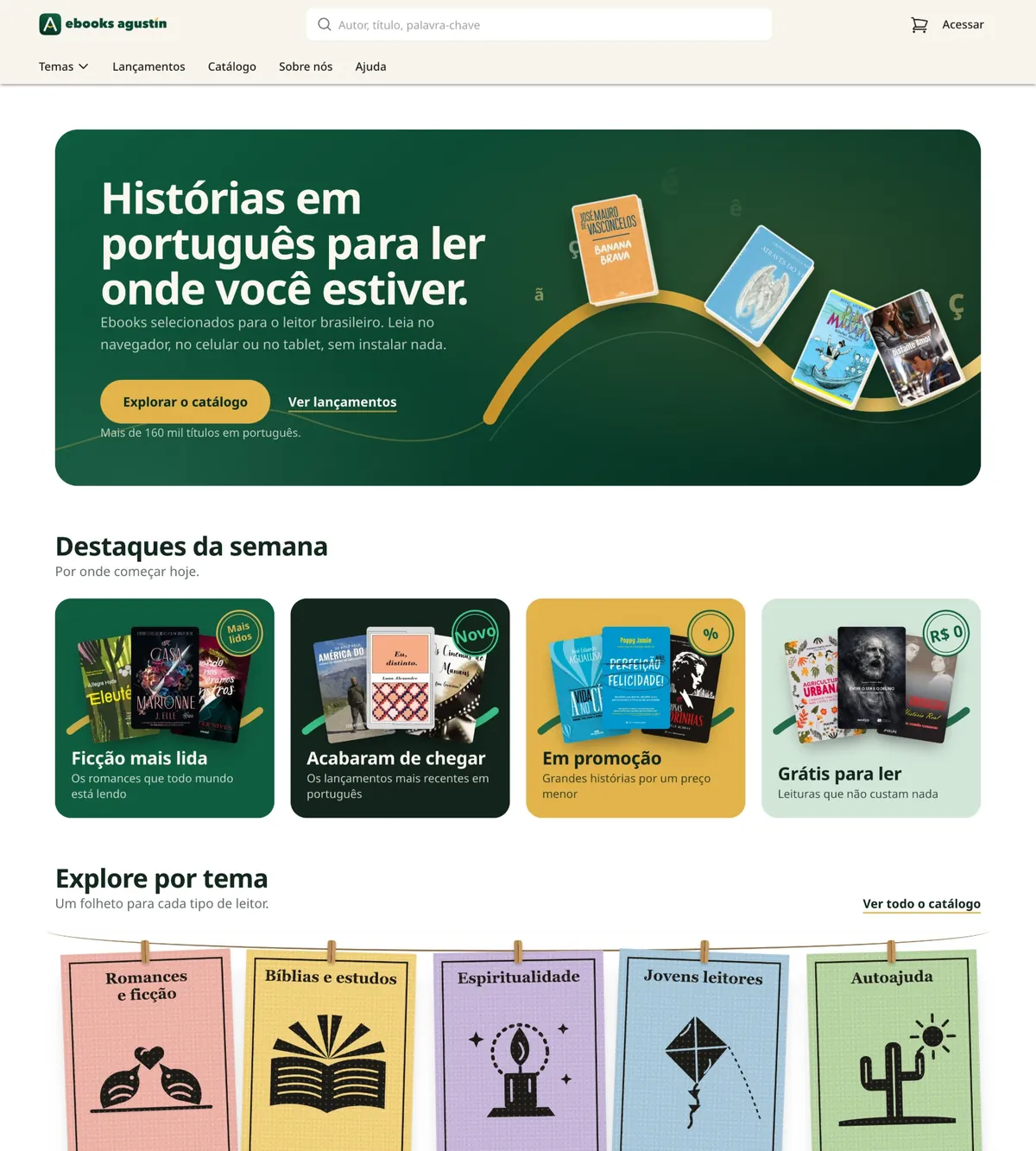 The ebooks agustín homepage on desktop